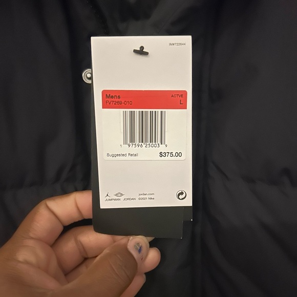 Jordan Flight Down Hood Parka Men's Size Large Jacket Fv7269-010 NWT - Picture 8 of 9